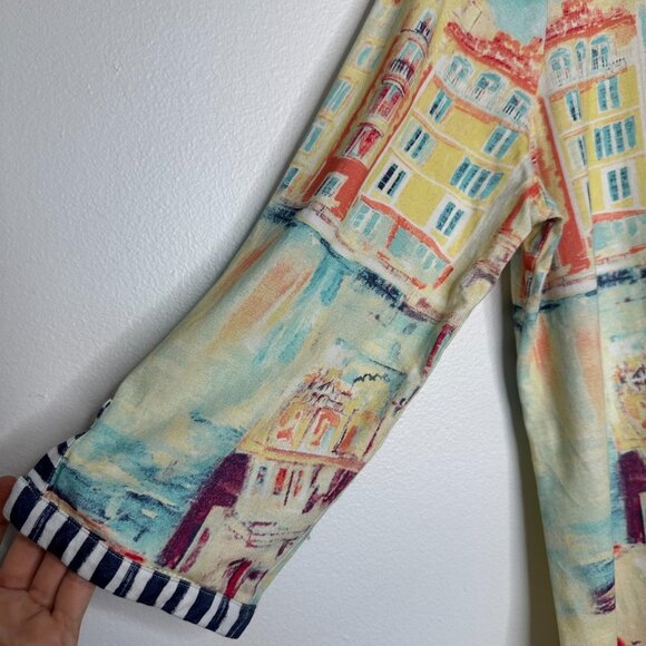 Chicos Tunic Top Size L Harbor Watercolor - Picture 4 of 12